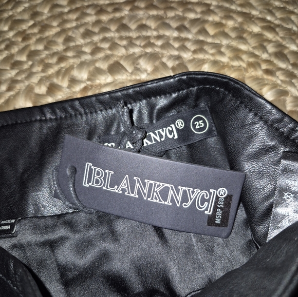 Faux Leather mini asymmetric Skirt Sz.25 NWT - Picture 6 of 7